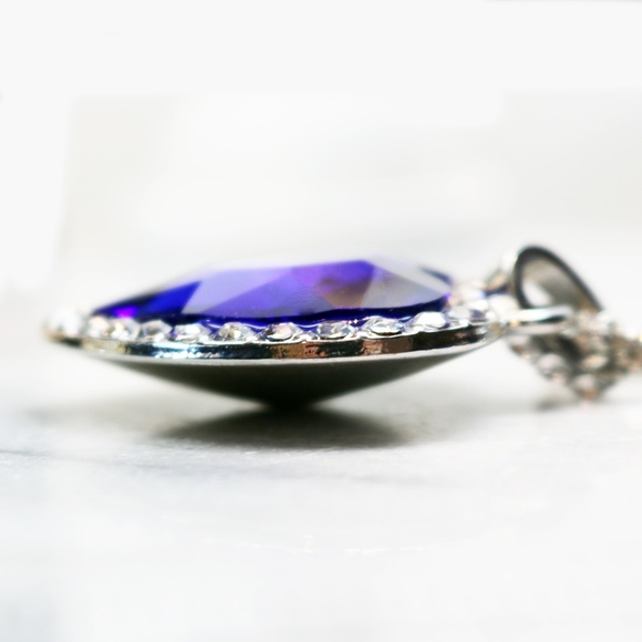 💙💎 “Le Cœur de la Mer” Titanic - “Heart of the Ocean” 925 Silver Necklace 💙💎 - Picture 9 of 14